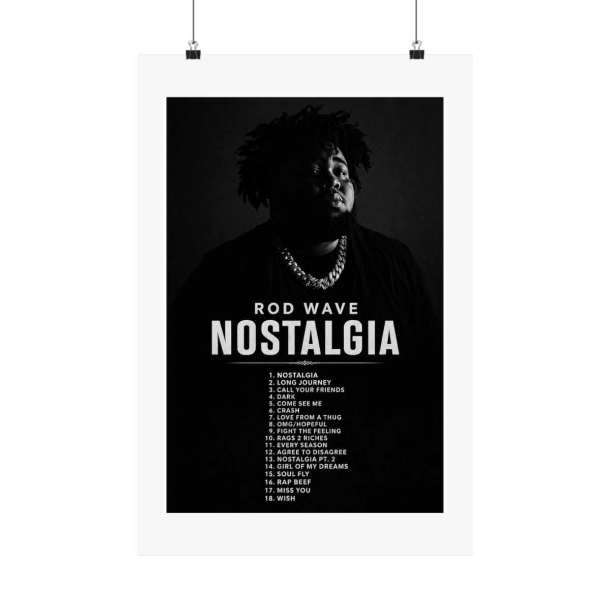 BIARA Rod Wave Poster Nostalgia Album Cover Poster Posters for Room Aesthetic Posters Wall Art Bedroom Decor 08x12inch(20x30cm) - alternate angle 3, merchandise
