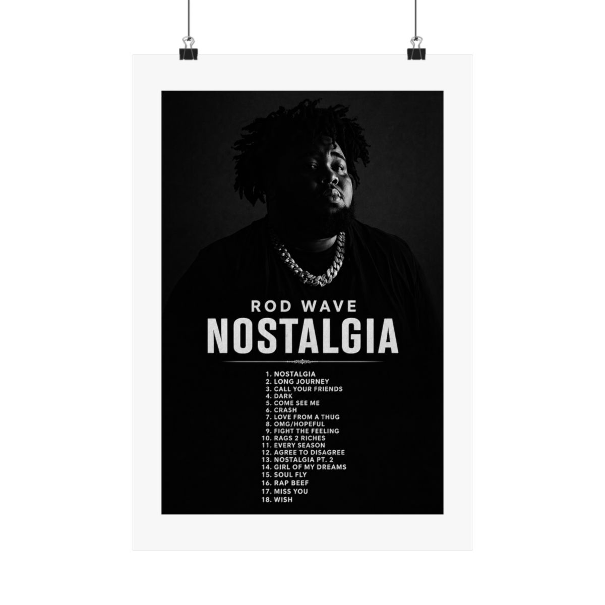 BIARA Rod Wave Poster Nostalgia Album Cover Poster Posters for Room Aesthetic Posters Wall Art Bedroom Decor 08x12inch(20x30cm)
