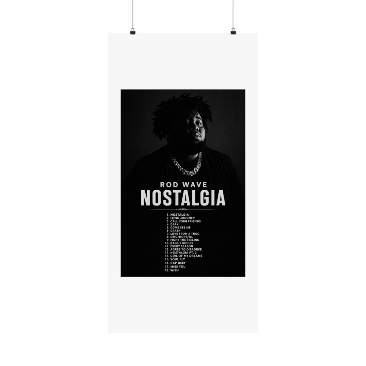 BIARA Rod Wave Poster Nostalgia Album Cover Poster Posters for Room Aesthetic Posters Wall Art Bedroom Decor 08x12inch(20x30cm) - alternate angle 5, merchandise
