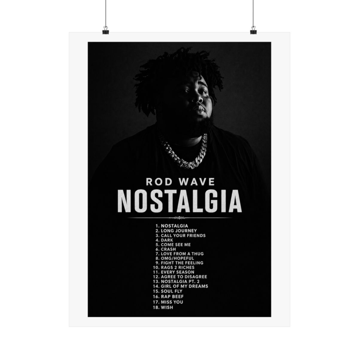 BIARA Rod Wave Poster Nostalgia Album Cover Poster Posters for Room Aesthetic Posters Wall Art Bedroom Decor 08x12inch(20x30cm) - alternate angle 4, merchandise