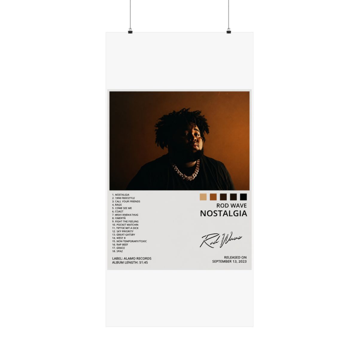 BIARA Rod Wave Poster Nostalgia Album Cover Poster Posters for Room Aesthetic Posters Wall Art Bedroom Decor 20x30inch(50x75cm) - alternate angle 4, merchandise